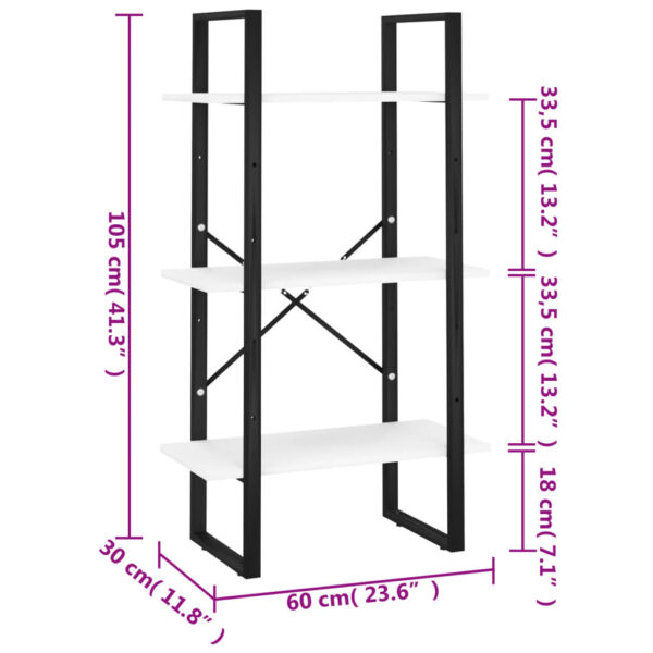 vidaXL Storage Shelf White 23.6"x11.8"x41.3" Engineered Wood - Image 7