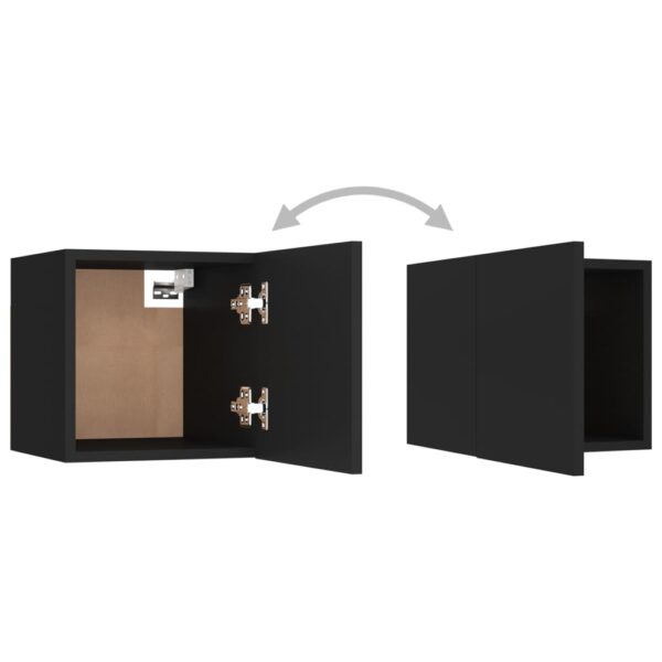 vidaXL Bedside Cabinets 2 pcs Black 12"x11.8"x11.8" Engineered Wood - Image 9