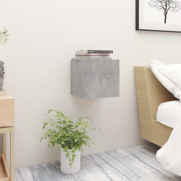 vidaXL Bedside Cabinet Concrete Gray 12"x11.8"x11.8" Engineered Wood