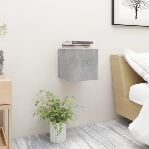 vidaXL Bedside Cabinets 2 pcs Concrete Gray 12"x11.8"x11.8" Engineered Wood - Image 2