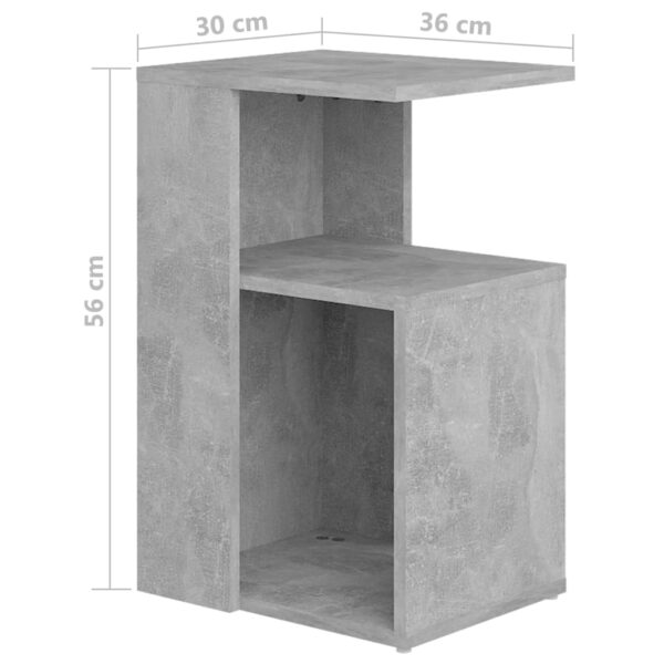 vidaXL Side Table Concrete Gray 14.2"x11.8"x22" Engineered Wood - Image 6