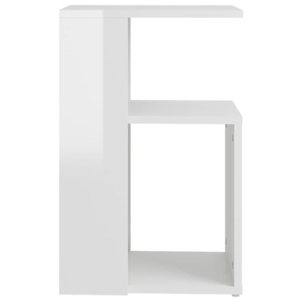 vidaXL Side Table High Gloss White 14.2"x11.8"x22" Engineered Wood - Image 4