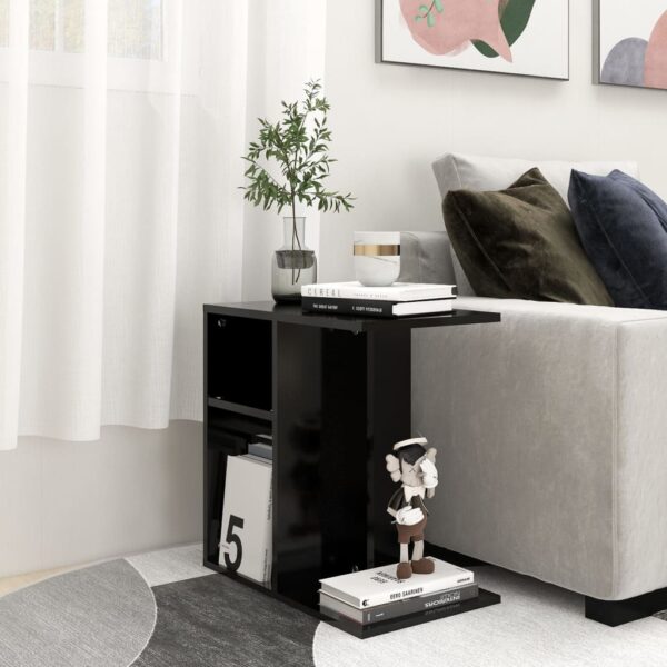 vidaXL Side Table Black 19.7"x11.8"x19.7" Engineered Wood