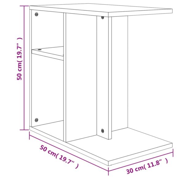 vidaXL Side Table Sonoma Oak 19.7"x11.8"x19.7" Engineered Wood - Image 9