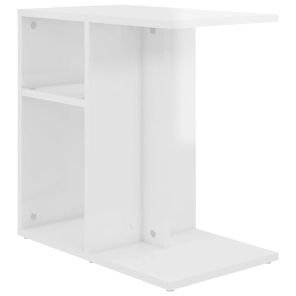 vidaXL Side Table High Gloss White 19.7"x11.8"x19.7" Engineered Wood - Image 2