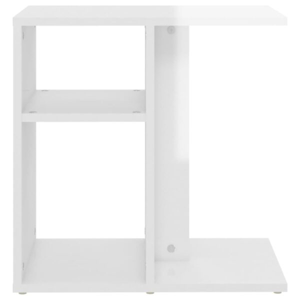 vidaXL Side Table High Gloss White 19.7"x11.8"x19.7" Engineered Wood - Image 5