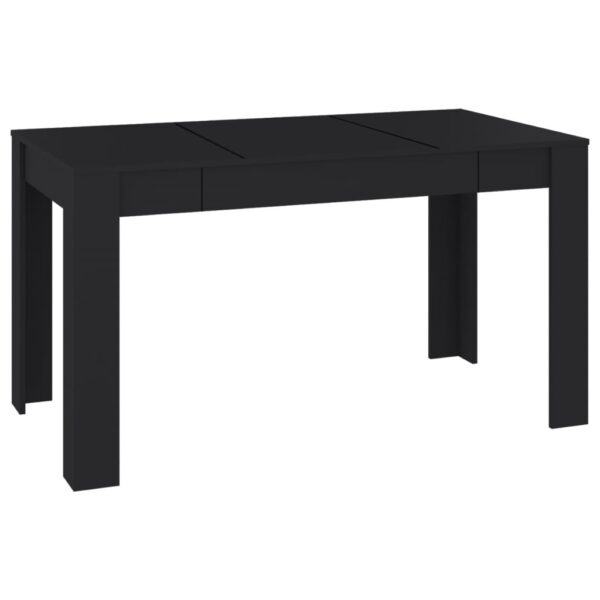 vidaXL Dining Table Black 55.1"x29.3"x29.9" Engineered Wood - Image 2