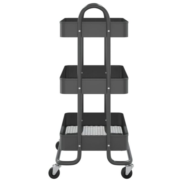 vidaXL 3-Tier Trolley Anthracite 16.9"x13.4"x31.1" Steel - Image 4