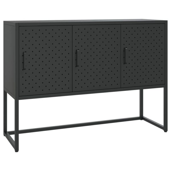 vidaXL Sideboard Black 41.3"x13.8"x29.5" Steel - Image 2