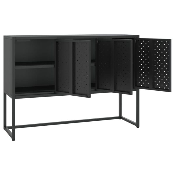 vidaXL Sideboard Black 41.3"x13.8"x29.5" Steel - Image 4