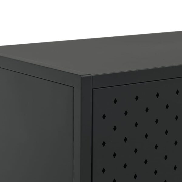 vidaXL Sideboard Black 41.3"x13.8"x29.5" Steel - Image 8