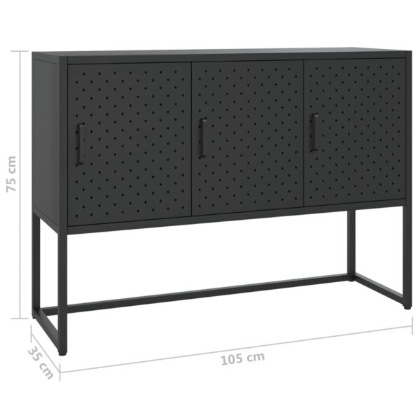 vidaXL Sideboard Black 41.3"x13.8"x29.5" Steel - Image 11