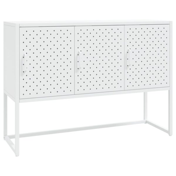 vidaXL Sideboard White 41.3"x13.8"x29.5" Steel - Image 2