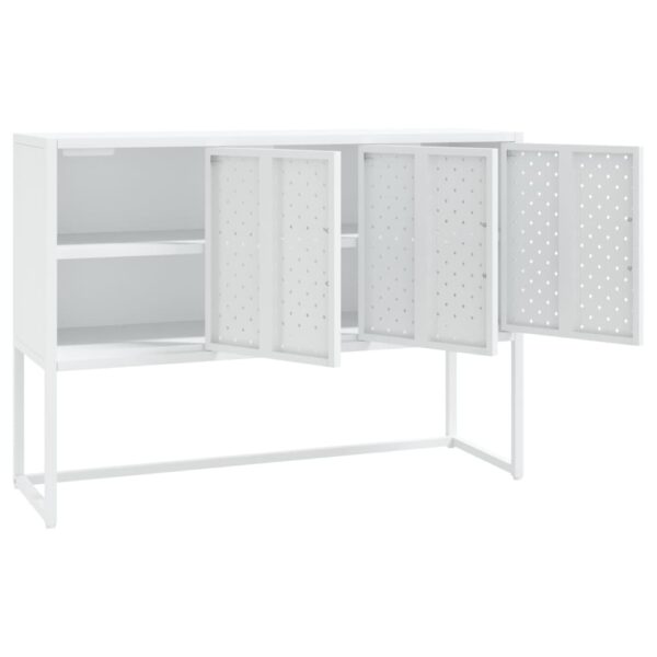 vidaXL Sideboard White 41.3"x13.8"x29.5" Steel - Image 4