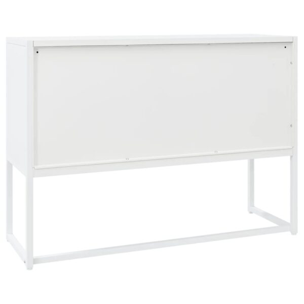 vidaXL Sideboard White 41.3"x13.8"x29.5" Steel - Image 7