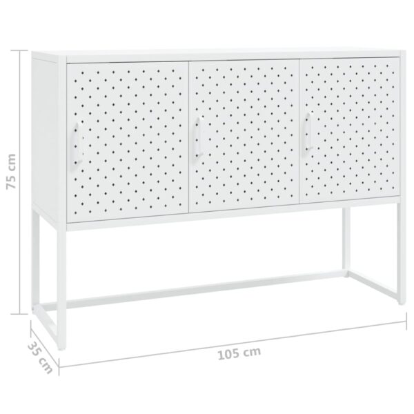 vidaXL Sideboard White 41.3"x13.8"x29.5" Steel - Image 11