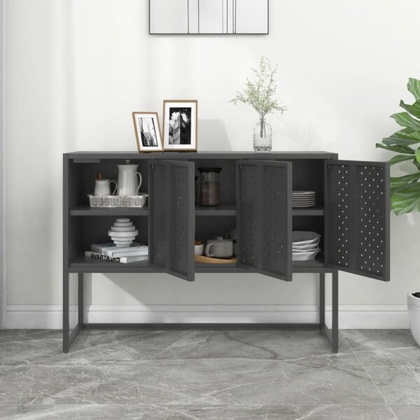 vidaXL Sideboard Anthracite 41.3"x13.8"x29.5" Steel - Image 3