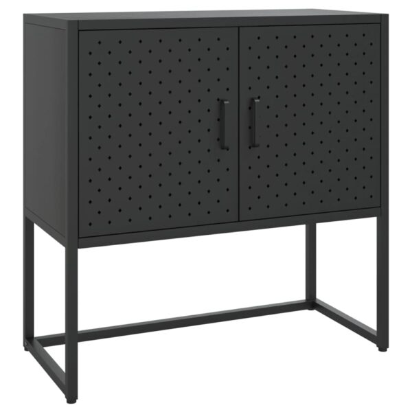 vidaXL Sideboard Black 29.5"x13.8"x29.5" Steel - Image 2