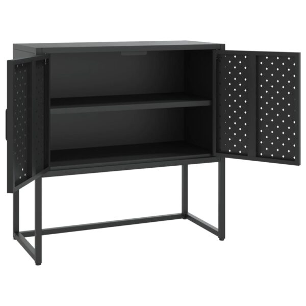 vidaXL Sideboard Black 29.5"x13.8"x29.5" Steel - Image 4