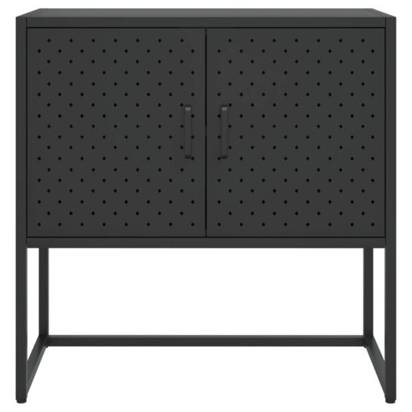 vidaXL Sideboard Black 29.5"x13.8"x29.5" Steel - Image 5