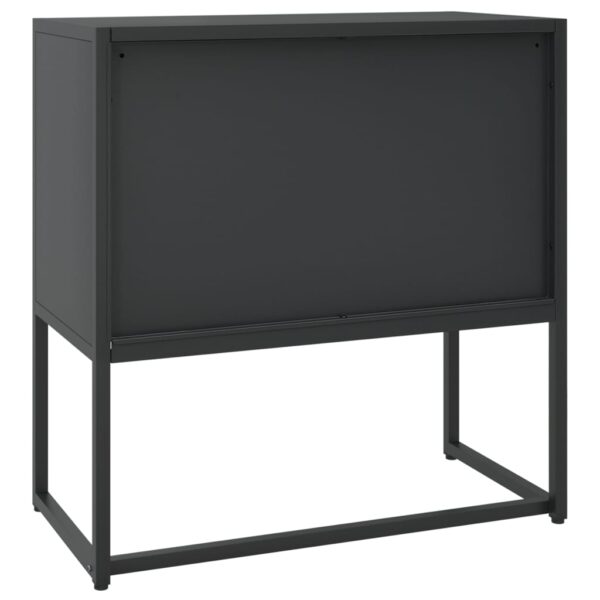 vidaXL Sideboard Black 29.5"x13.8"x29.5" Steel - Image 7