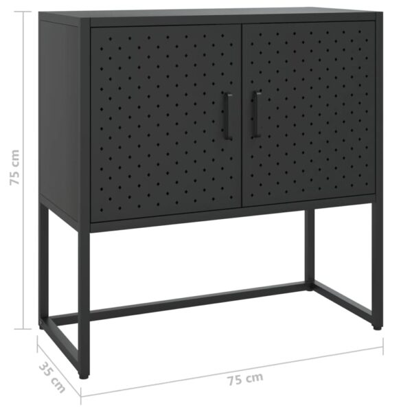 vidaXL Sideboard Black 29.5"x13.8"x29.5" Steel - Image 11