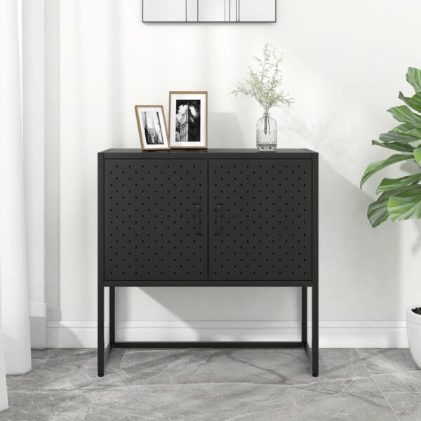 vidaXL Sideboard Black 29.5"x13.8"x29.5" Steel