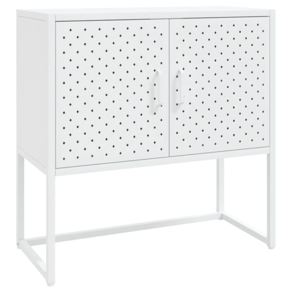 vidaXL Sideboard White 29.5"x13.8"x29.5" Steel - Image 2