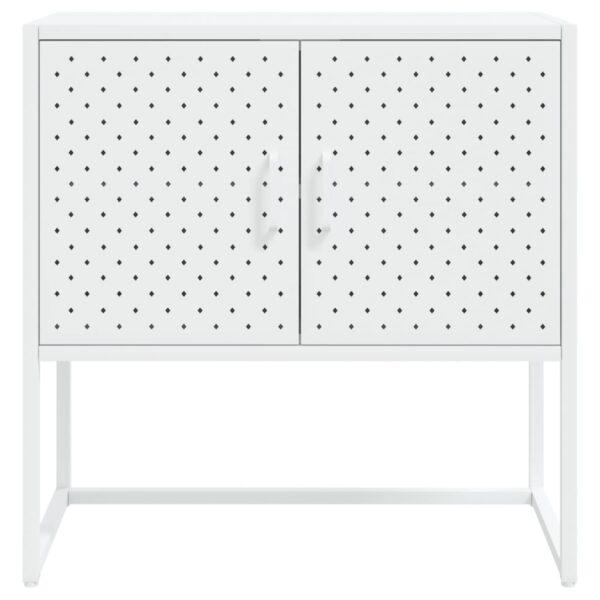 vidaXL Sideboard White 29.5"x13.8"x29.5" Steel - Image 5