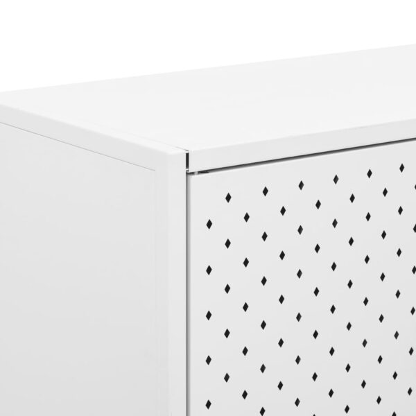 vidaXL Sideboard White 29.5"x13.8"x29.5" Steel - Image 8