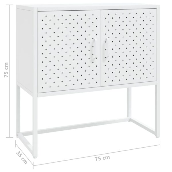 vidaXL Sideboard White 29.5"x13.8"x29.5" Steel - Image 11