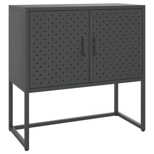 vidaXL Sideboard Anthracite 29.5"x13.8"x29.5" Steel - Image 2