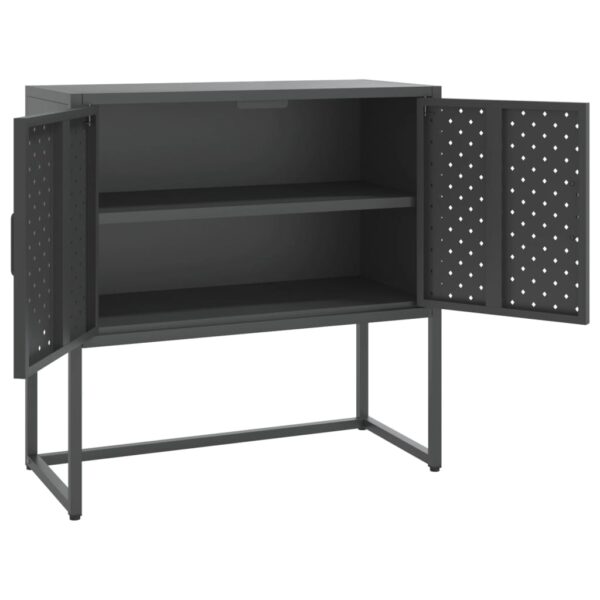 vidaXL Sideboard Anthracite 29.5"x13.8"x29.5" Steel - Image 4