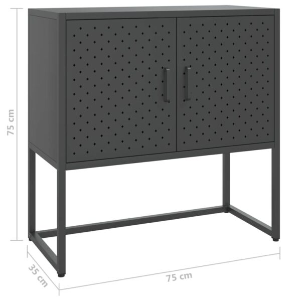 vidaXL Sideboard Anthracite 29.5"x13.8"x29.5" Steel - Image 11