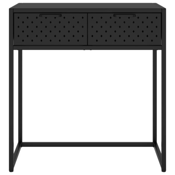 vidaXL Console Table Black 28.3"x13.8"x29.5" Steel - Image 3