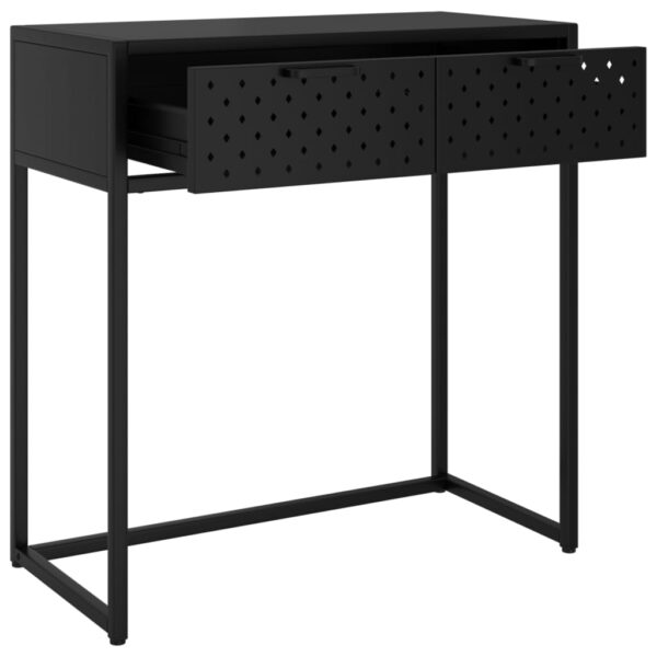 vidaXL Console Table Black 28.3"x13.8"x29.5" Steel - Image 6