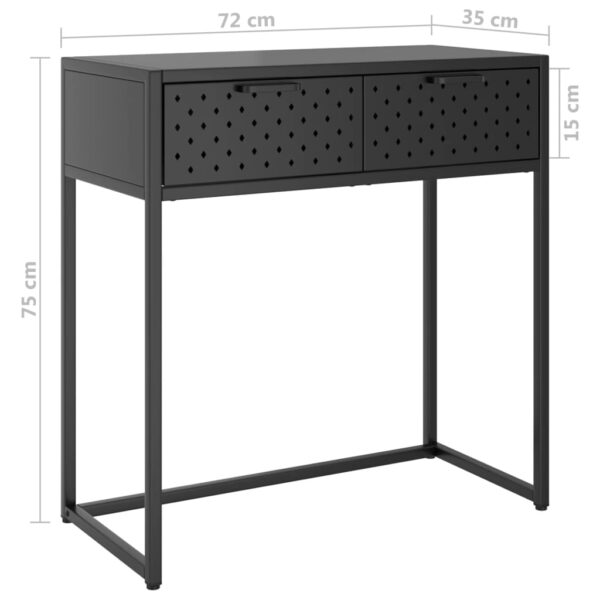 vidaXL Console Table Anthracite 28.3"x13.8"x29.5" Steel - Image 9