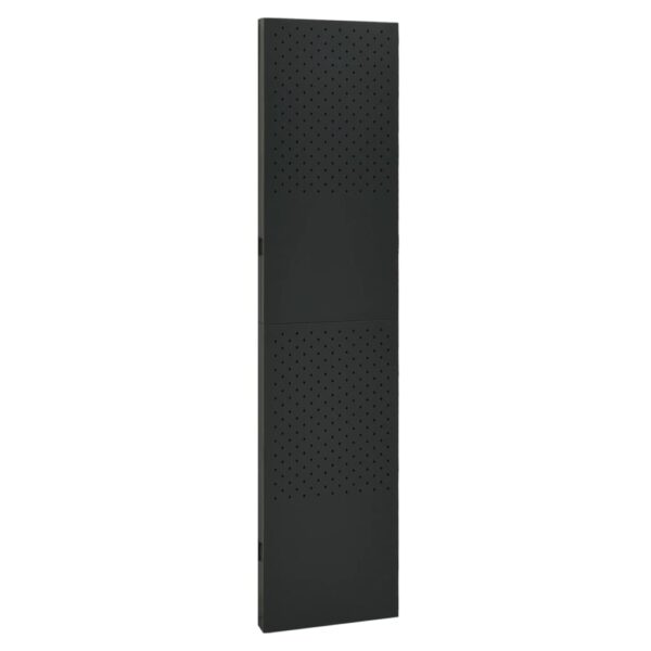 vidaXL 3-Panel Room Divider Black 47.2"x70.9" Steel - Image 4