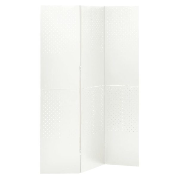 vidaXL 3-Panel Room Divider White 47.2"x70.9" Steel