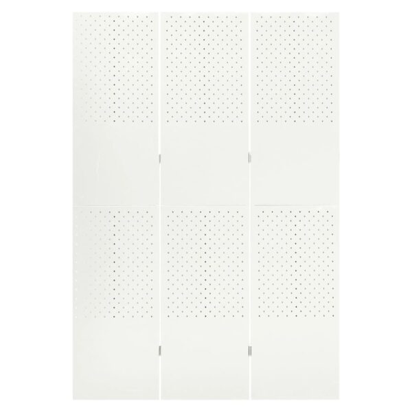 vidaXL 3-Panel Room Divider White 47.2"x70.9" Steel - Image 2