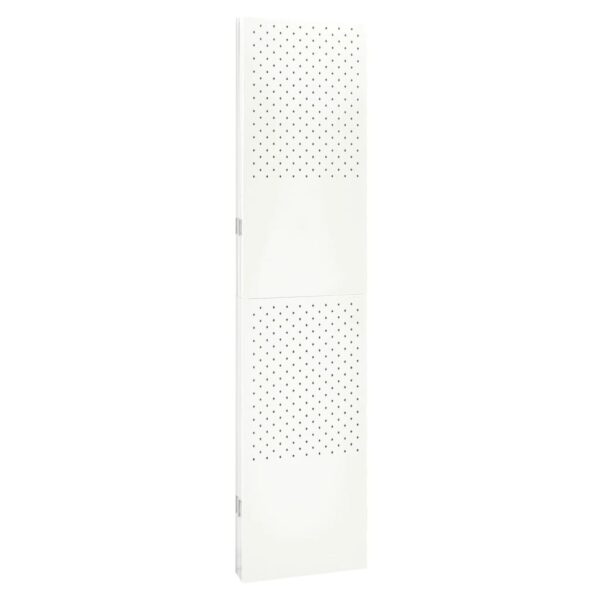 vidaXL 4-Panel Room Divider White 63"x70.9" Steel - Image 4