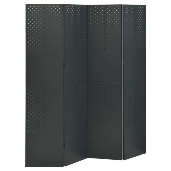 vidaXL 4-Panel Room Divider Anthracite 63"x70.9" Steel