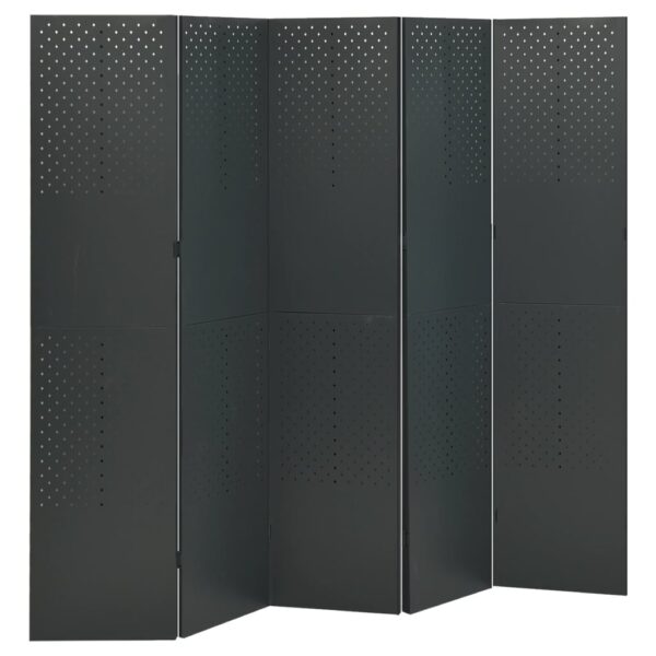 vidaXL 5-Panel Room Divider Anthracite 78.7"x70.9" Steel