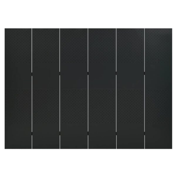 vidaXL 6-Panel Room Divider Black 94.5"x70.9" Steel - Image 2