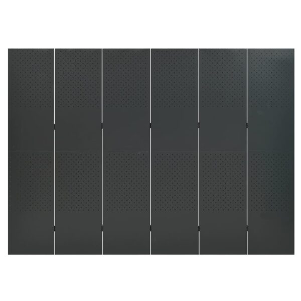 vidaXL 6-Panel Room Divider Anthracite 94.5"x70.9" Steel - Image 2