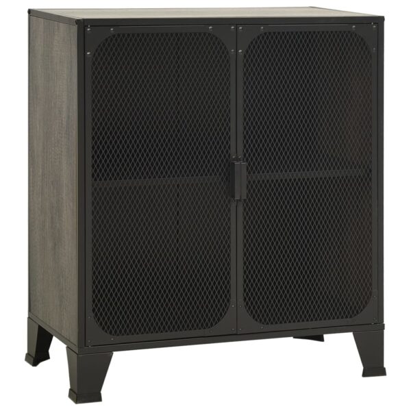 vidaXL Storage Cabinet Gray 28.3"x14.2"x32.3" Metal and MDF - Image 2