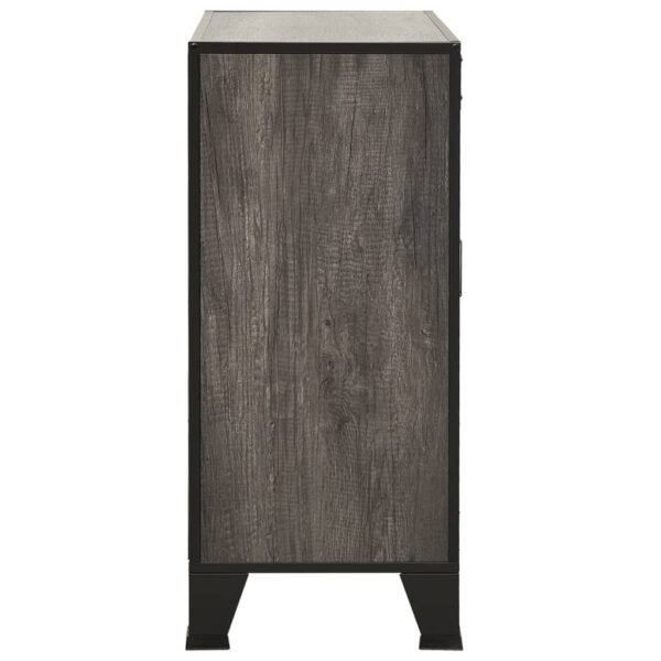 vidaXL Storage Cabinet Gray 28.3"x14.2"x32.3" Metal and MDF - Image 4