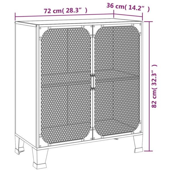 vidaXL Storage Cabinet Gray 28.3"x14.2"x32.3" Metal and MDF - Image 9