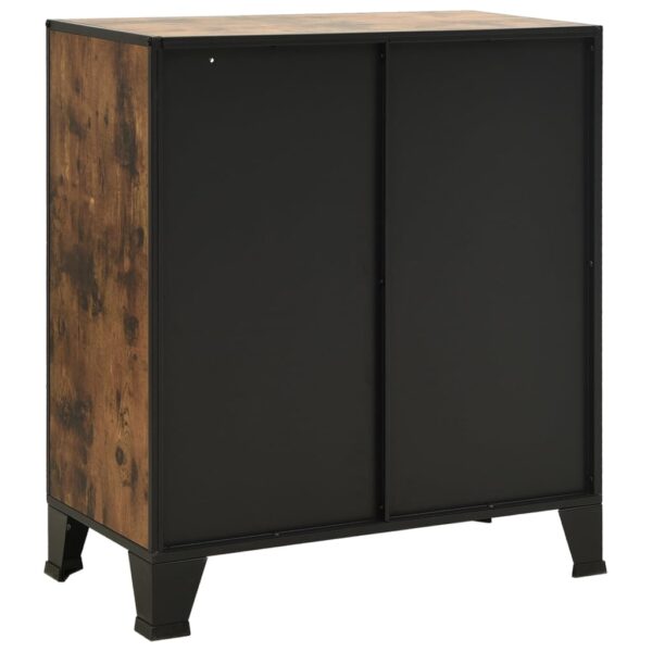 vidaXL Storage Cabinet Rustic Brown 28.3"x14.2"x32.3" Metal and MDF - Image 6