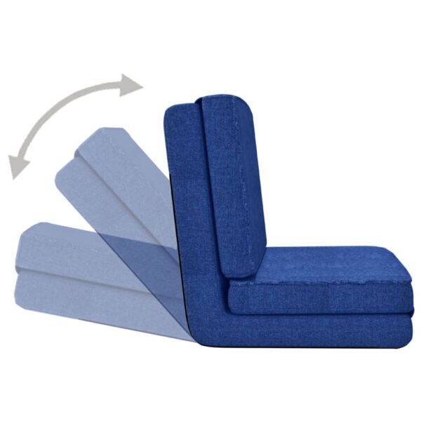 vidaXL Folding Floor Chair Blue Fabric - Image 6